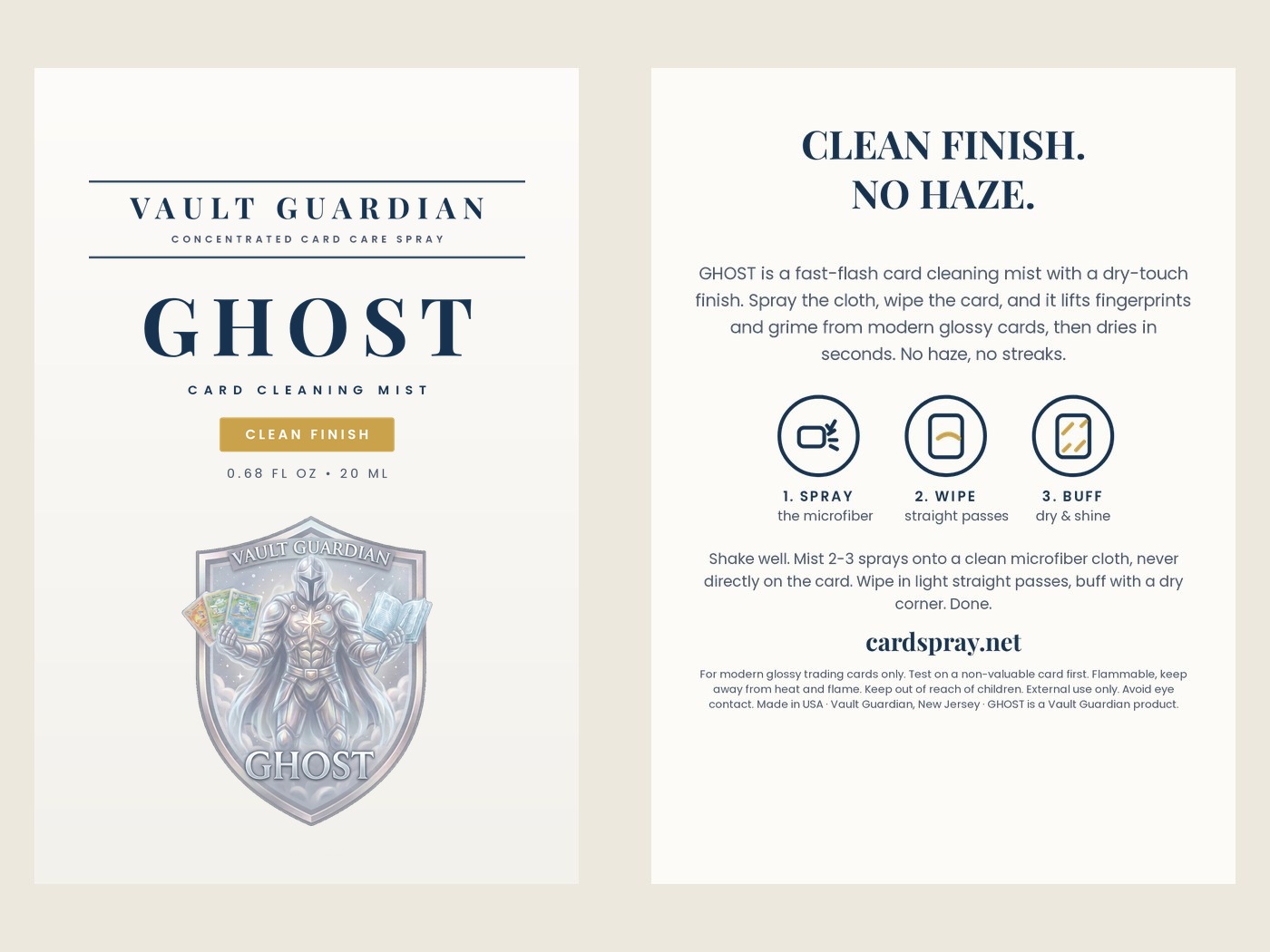 GHOST front and back label
